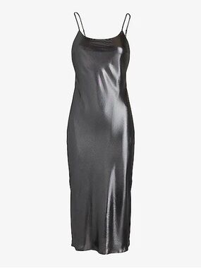 Metallic Scoop Neck Downtown Cami Midi Slip Dress